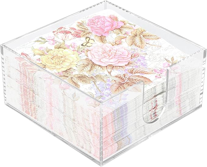 Acrylic Napkin Holder for Table, Cocktail Napkin Holder for 5.5 x 5.5 inch | by Unknown