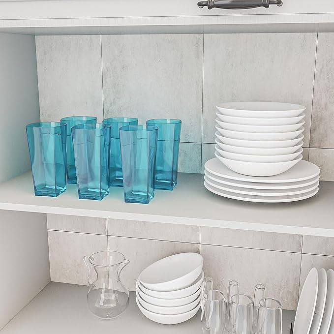 Top-spring 20 Oz Reusable Plastic Water Tumbler 6pcs Blue BPA Free | Thickened - Image 6