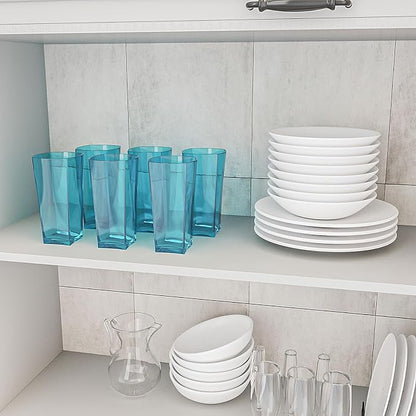 Top-spring 20 Oz Reusable Plastic Water Tumbler 6pcs Blue BPA Free | Thickened - Image 6