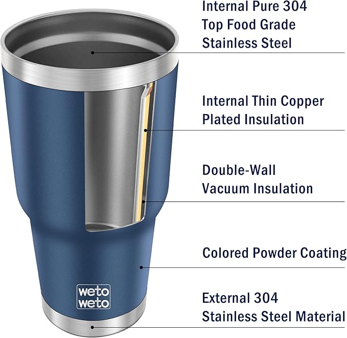 WETOWETO 30oz Tumbler with Lid, Stainless Steel Vacuum Insulated Water Coffee - Image 4