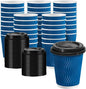 100 Pack 8 oz Insulated Disposable Paper Coffee Cups by Huifany