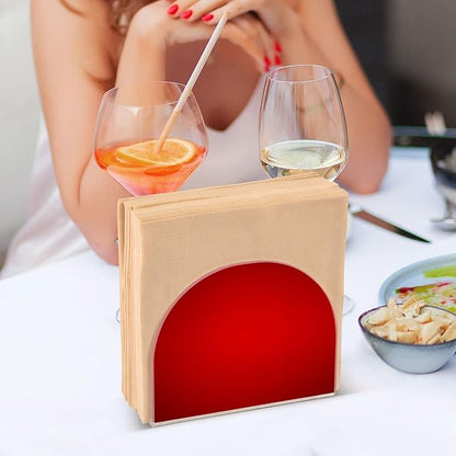 Napkin Holder, Plain Red Solid Color Napkin Holder - Image 7