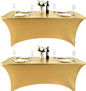 2-Pack 4ft Spandex Table Covers for Rectangular Folding Tables - Wrinkle Resistant Stretch Tight Table Cloths - Ultimate Fitted Table Protector for Parties, Banquet, and Wedding