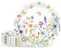 50Pcs Wildflower Scalloped Paper Plates 7inch Spring Party Dessert Plates by Unknown