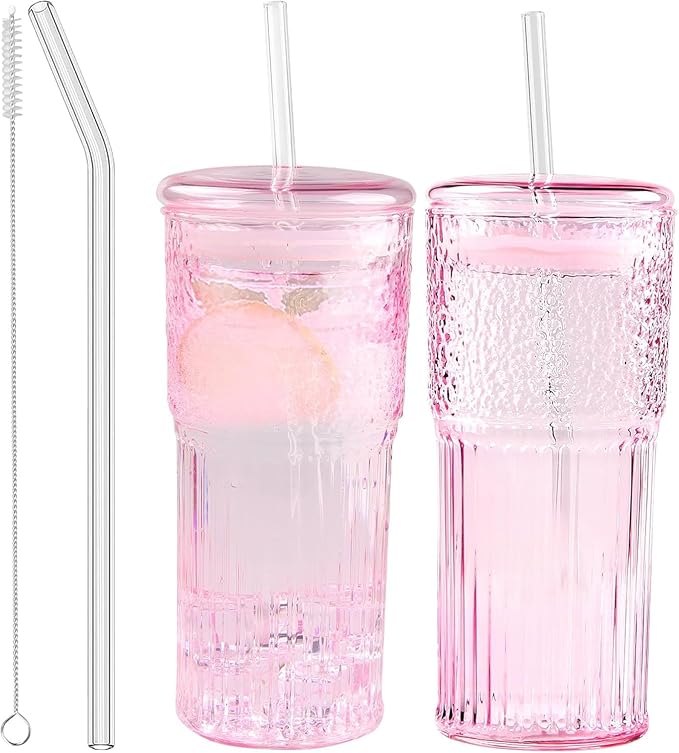 JunVpic Glass Coffee Tumbler, 20 oz Glass Cup by Junvpic