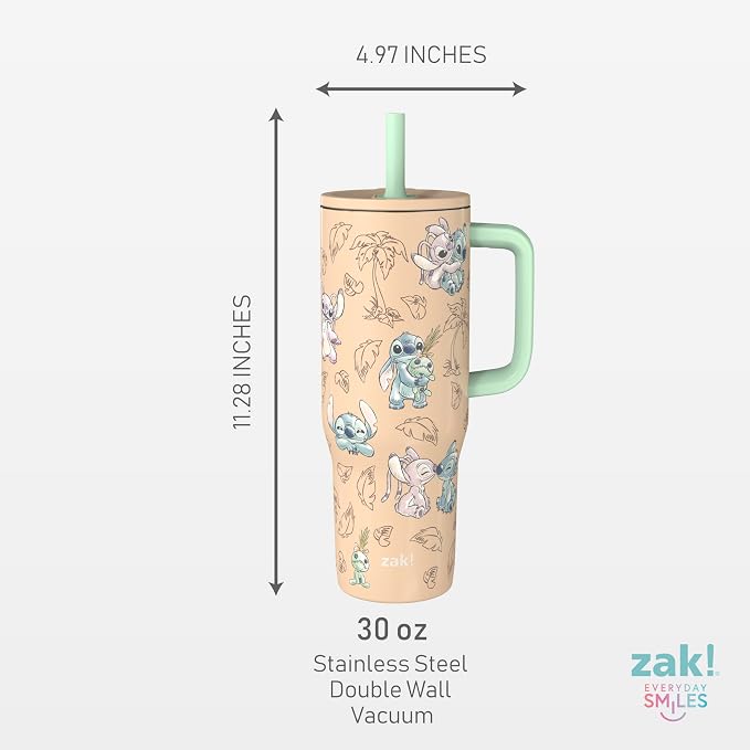 Zak Designs Stitch 30oz Spill-Proof Insulated Stainless Steel Tumbler | BPA Free - Image 9