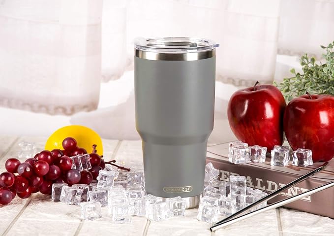 D·S 30oz Grey Tumbler Double Wall Vacuum Insulated Travel Coffee Mug | Double - Image 5