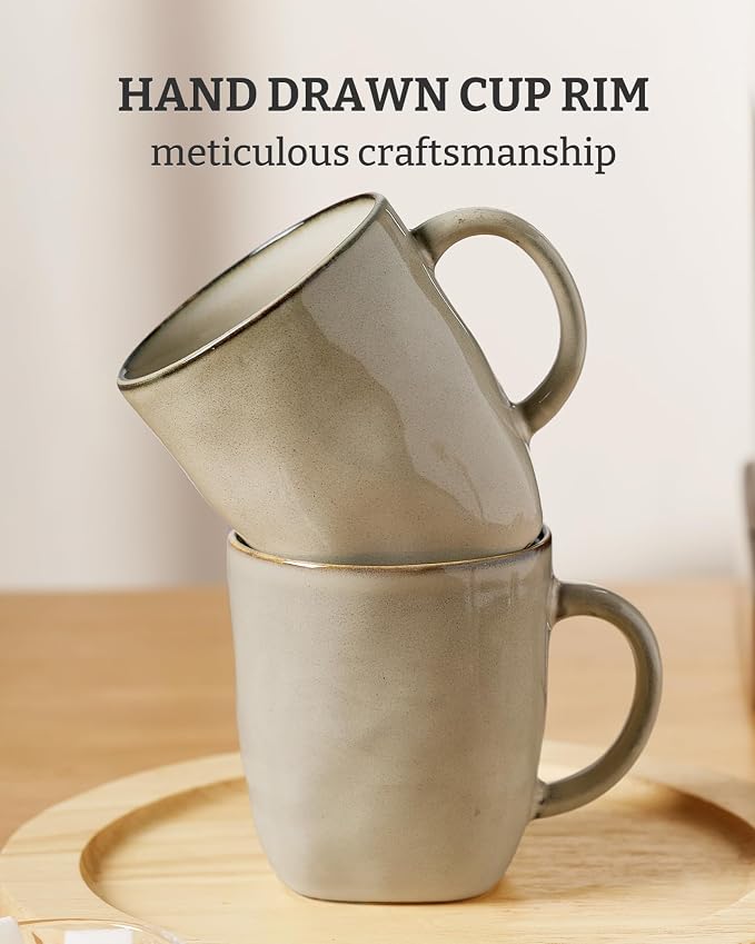 famiware Coffee Mugs Set of 4, Ocean Square 13oz Coffee Cup Set - Image 5