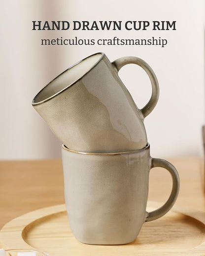 famiware Coffee Mugs Set of 6, Ocean Square 13oz Coffee Cup Set - Image 6
