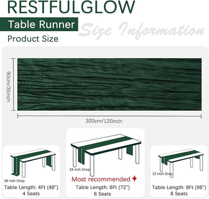 6 Pack Emerald Green Cheesecloth Table Runner 35 x 120 Inch | Boho Gauze Fabric - Image 5