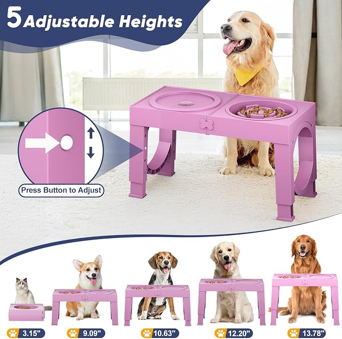 XIAZ Elevated Dog Bowls Large Breed Raised Dogs Bowl Stand Large/Medium Sized - Image 2