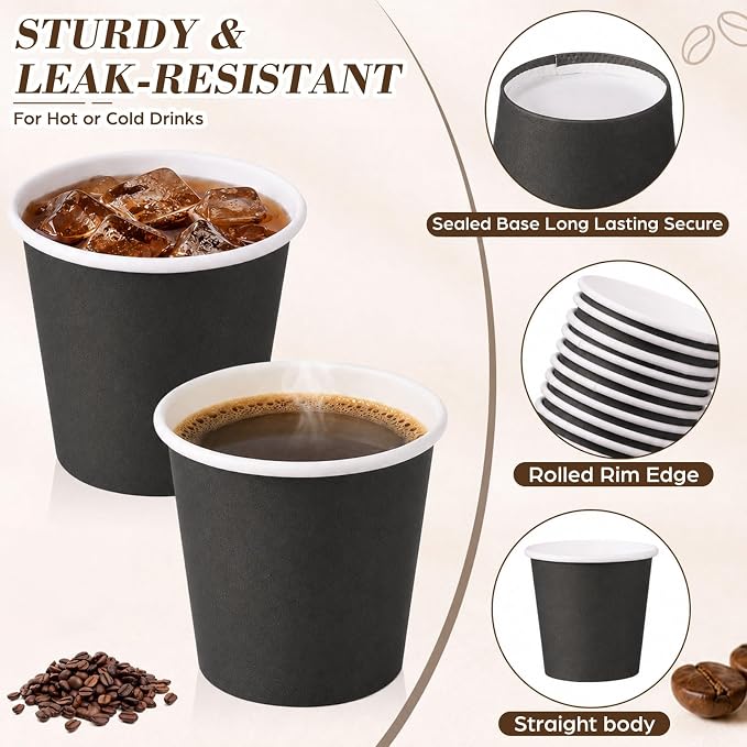 300 Pcs Mini Coffee Cups Brown Culture Cup 2oz Disposable Bathroom Cups Paper - Image 2