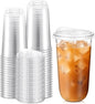 50 Sets Clear Plastic Cups with Strawless Sip Lids, Thickened Clear Disposable Plastic PET Crystal Cups for Iced Coffee, Smoothie, Cold Beverage, Drink Shops and Party Catering (20 oz)