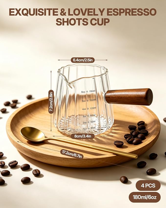 2 PCS 6OZ Glass Espresso Cups - Image 2