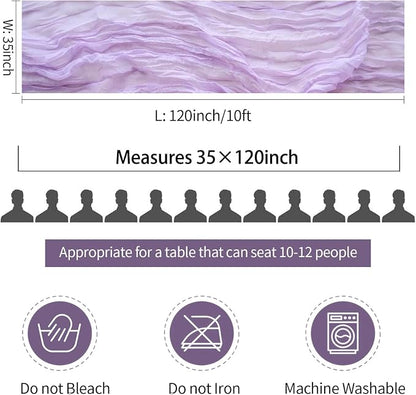 12 Pack Lavender Cheesecloth Table Runner 35x120inch, Boho Gauze Lilac Purple - Image 6