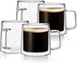 CNGLASS 10oz Glass Coffee Mugs, Double Wall Insulated Glass Mugs by CNGLASS