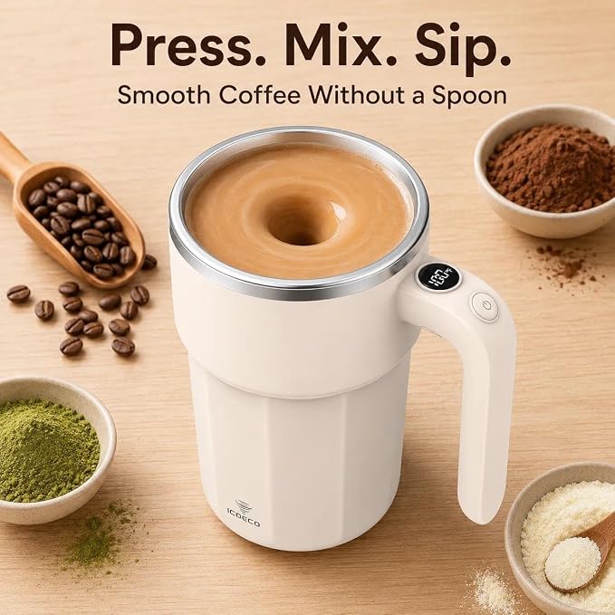 Self Stirring Coffee Mug, 12oz Rechargeable Magnetic Mixing Cup - Image 2