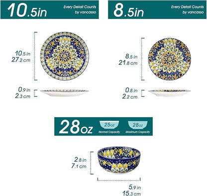 vancasso 12 Pieces Dinnerware Sets, Porcelain Dishes Set - Image 2