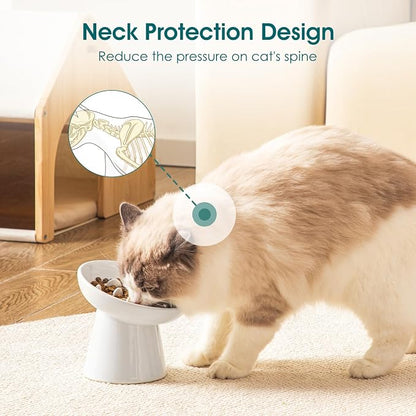 vancasso Ceramic Slow Feeder Cat Bowl, 6.25 Inch Elevated Cat Slow Feeder Bowl - Image 5