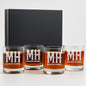 Froolu Personalized Scotch Whiskey Glasses Set - Premium Customizable Monogram Designs