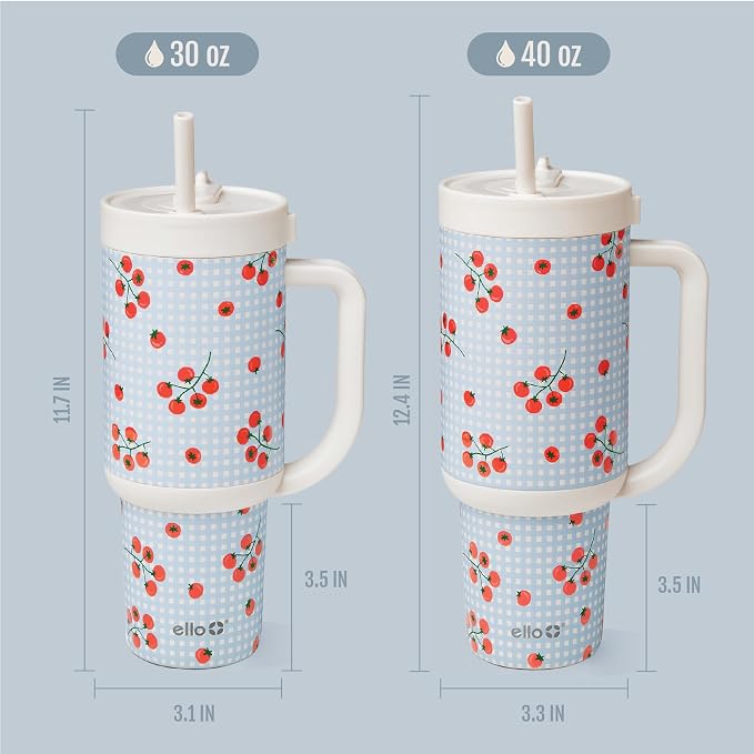 Ello Oasis 40oz Tumbler with Handle & Retracting Straw | Reusable Insulated - Image 8