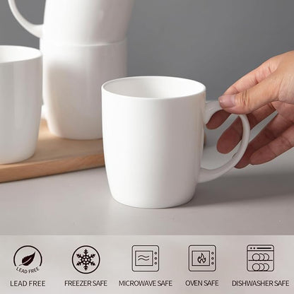 Small Bone China Mug Set – White Luxury Fine Porcelain Mugs - Image 3