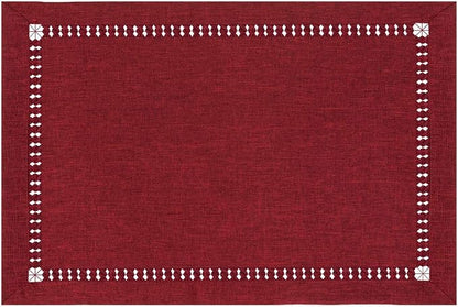 Grelucgo Handmade Hemstitched Polyester Rectangle Table Placemats by Grelucgo