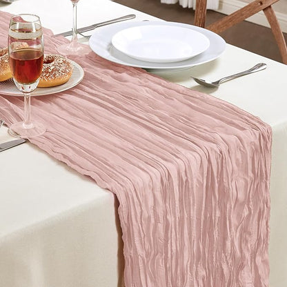 AGIRL 6 Pack Dusty Pink Cheesecloth Table Runner 10FT Boho Gauze Home Decor | - Image 2