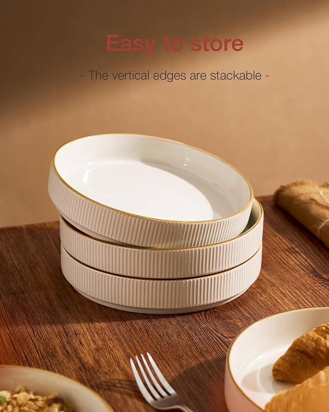 famiware Star 8.25" Pasta Bowls Set of 6, Bowl Plates, Salad Bowls - Image 6