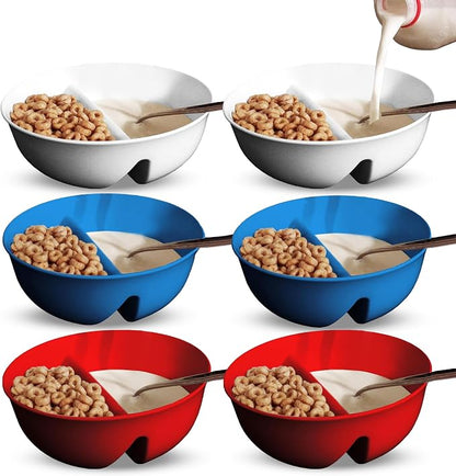 6 Pack - Just Crunch Anti-Soggy Cereal Bowl - Keeps Cereal Fresh & Crunchy | by JustSolutions