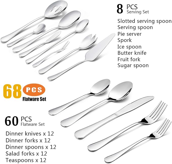 HaWare 68 Pieces Silverware Set - Image 2