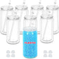 16 Oz Plastic Snowglobe Tumbler, 8 Pack Pre-Drilled Double Wall Plastic Clear by Maucircol