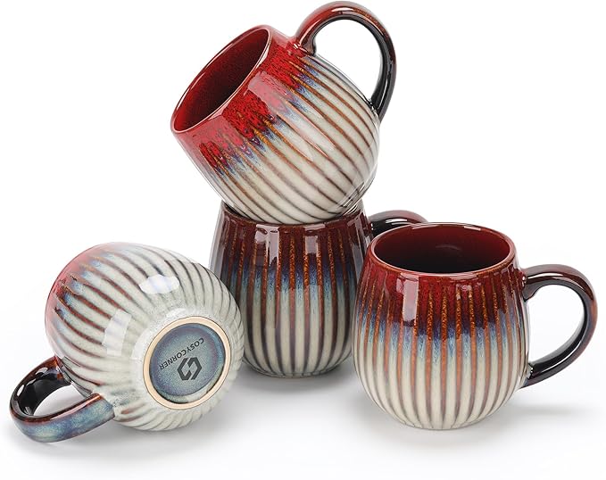 CosyCorner Ceramic Coffee Mugs Set, 17 oz Large Coffee Cups by CosyCorner