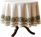 ISAENNE Designer Christmas Linen Small Round Tablecloth,Light Beige Western Elegant Table Cloth,Wrinkle Resistant Decor Tablecloths for Dining Thanksgiving Kitchen Christmas,Diameter 55"-Carol G