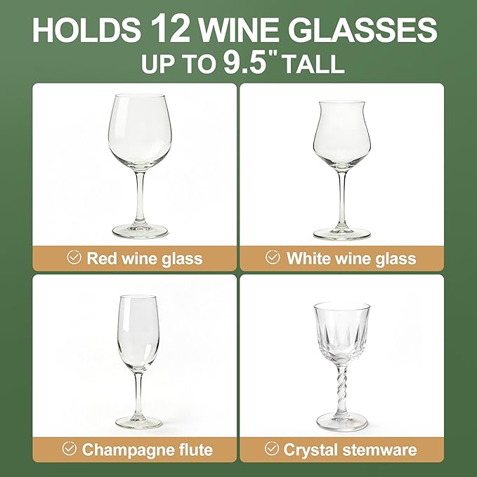 LotFancy Stemware Storage Containers, Deluxe Quilted Storage Case - Image 4