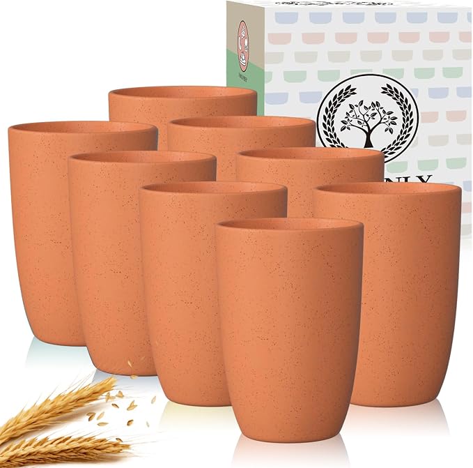 Homienly Plastic Cups Reusable Wheat Straw Cups 8 PCS a Good Alternative by HOMIENLY