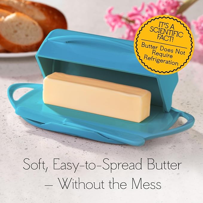 Flip Top Butter Dish with Attached Lid & Matching Knife, 2 Pack - Image 5