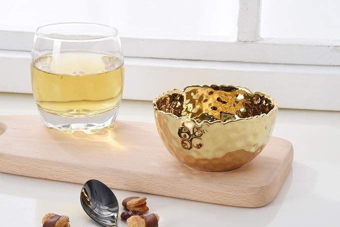 Pampa Bay Golden Millennium 4-inch Porcelain Snack Bowl - Image 3