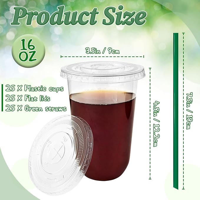 Qinsihwn 25 Set 16oz Plastic Cups - Image 2