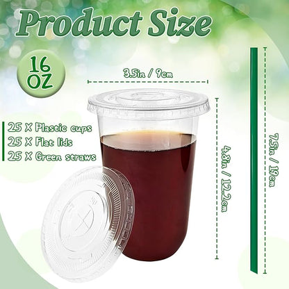 Qinsihwn 25 Set 16oz Plastic Cups - Image 2