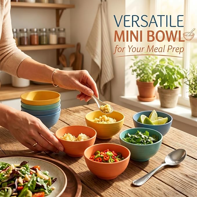Wheat Straw Bowls 10oz, Small Plastic Bowl Reusable, Unbreakable Dessert Bowls - Image 5