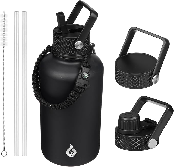 BJPKPK 64oz Insulated Water Bottle, Half Gallon Water Jug by BJPKPK