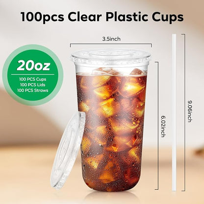 100 Pack 20 oz Round Bottom Plastic Cups - Image 4
