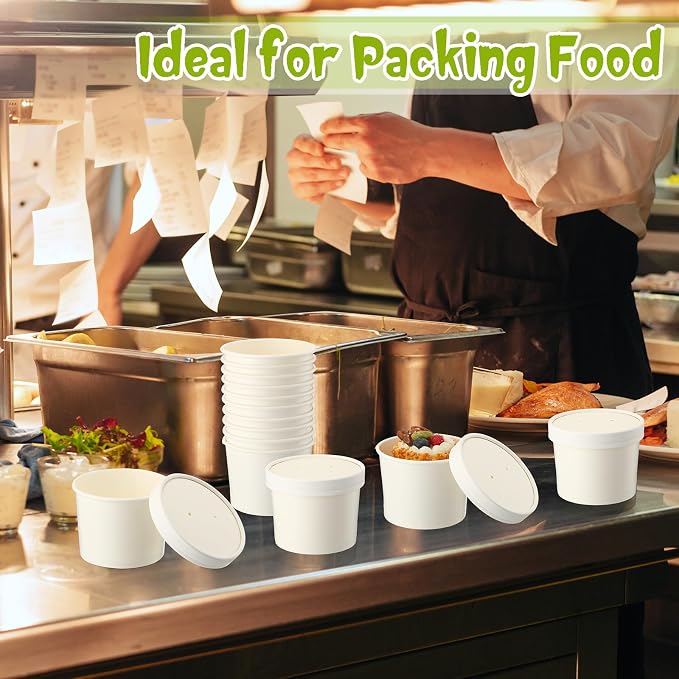 Fulmoon 100 Pack Paper Soup Containers - Image 6