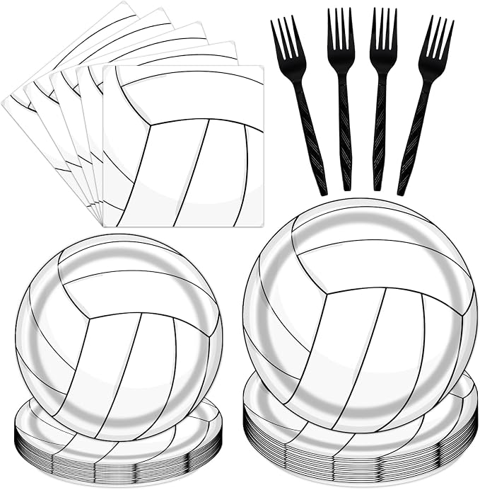 Rakuto Volleyball Party Tableware Decorations, Sports Theme Birthday Baby by Rakuto