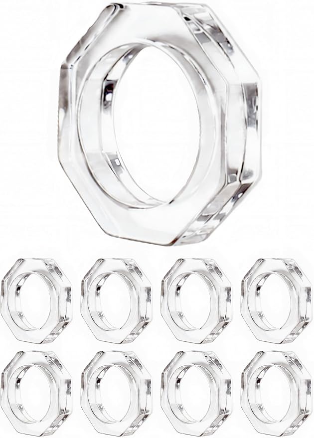 Acrylic Napkin Rings, crystal-clear style, dinner parties & everyday use by CLEENTABLE