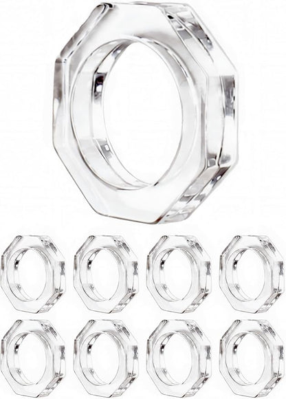 Acrylic Napkin Rings, crystal-clear style, dinner parties & everyday use by CLEENTABLE