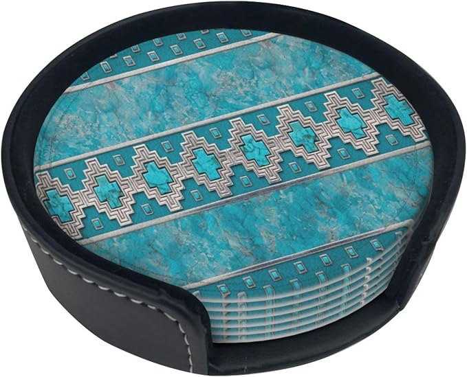 6 Pcs Silver Santa Southwest Turquoise Arizona Desert Western Lodge Leather - Image 2