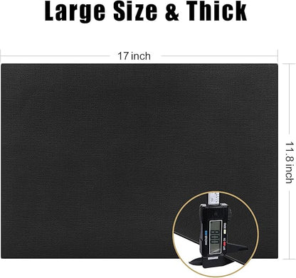 Homaxy Faux Leather Heat Resistant Placemats for Dining Table Set of 8, Waterproof Wipeable Washable PU Table Mats, Easy to Clean Anti-Slip Place Mats, 11.8" x 17", Black