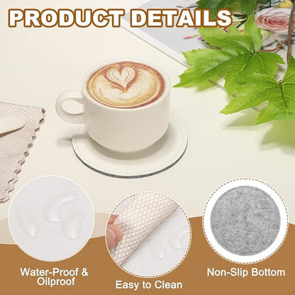 uxcell 5Pcs PU Leather Coasters - Image 3